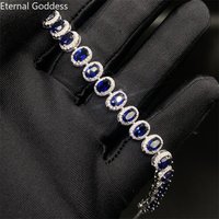 Jewelry Natural Sri Lankan Sapphire Bracelet Wedding Sapphire Silver Bracelet Women Romantic Gifts Bracelet for Women Luxury
