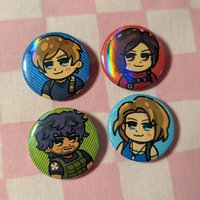 Resident Evil Mini Buttons Leon Ada Jill Carlo Character Lapel Pins Horror Game Cosplay Badges Backpack Jacket Decor Fans Gifts