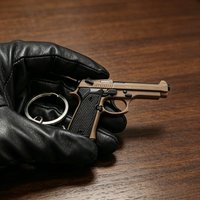 Mini M92 Pistol Keychain 1:4 Scale, Alloy Metal Fidget Toy, Non-Firing Gun Replica, Portable Key Ring, Cool for Collection