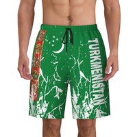 AliExpress Sugiuchi Men's Turkmenistan Flag Beach Pants Board Shorts Surfing Boys Soccer Cycling Swimwear Running Polyester