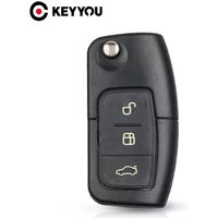 KEYYOU 1Pcs Car Remote Key Shell Fob For Ford Fiesta Focus 2 Ecosport Kuga Escape C Max Ka Fob HU101 / FO21 3 Buttons Case