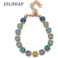 New Design Hot Deal Crystal Charms Bracelets For Women Claw Drill Set Colorful Crystal Bracelets Lobster Clasp Link Chain