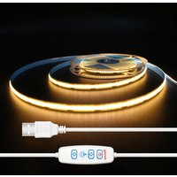 Dimmable 5V USB COB LED Light Strip With Dimmer Switch 320Leds/m Flexible LED Tape Cabinet TV Backlight Adhesive Tape 1M-5M