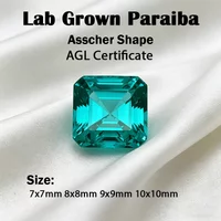 P P Lab Grown Paraiba Gemstone Asscher Shape Loose Gemstones For Jewelry Setting Multi Shapes Available Asscher Princess Rectang