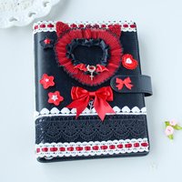 A5 Kpop Photocard Binder Faux PU Leather Black Red Unique Refillable Star Chasing Loose-leaf Idol Booklet Journal Notebooks