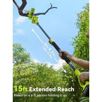 Supstable 2 in 1 Electric Pole Saw 8" and 6" Cordless Chainsaw With 15ft Telescopic Pole Tree Cutting Tools 2pc 4.0Ah Batteries