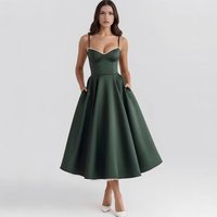 2026 Women Long Evening Dress French Sexy Elegant Strapless Medium Long Dresses Spaghetti Strap Corset Prom Dress Spring Summer