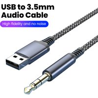 Elough USB to 3.5MM Aux Audio Cable USB A Male to 3.5MM Jack Male Audio Extension Cable For Car Headset Speaker PC Adapter Line