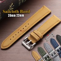 Premium Genuine Sailcloth Watch Band 20mm 22mm Fabric Nylon Strap Waterproof Quick Release Bracelet Business Sport Men WristBelt