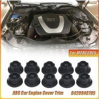 10Pcs/set Car Engine Cover Trim ABS Mount Grommet Bush Bump Stopper For MERCEDES Auto Engine Cap Grommets 6420940785
