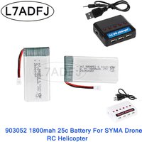 RC Helicopter Lipo Battery 1800mah 25C 903052 3.7V RC Rechargeable Battery For SYMA Drone RC Toy Quadcopter Drone Accessories