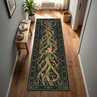 Natural Tree of Life Pattern Area Carpet Mat Rug Home Decoration Mythical Vintage Modern Hallway Living Room Floor Rug