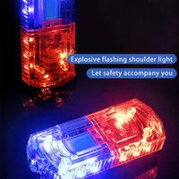 Red/Blue LED Polices Shoulder Clip Light Sanitation Worker Bright And Visible Alarm Flash USB Charging Waterproof Warning Light
