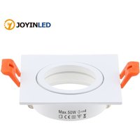 Hot Sale Square White Color Aluminum LED Downlight Light Holder GU10 Fitting Fixture Frame Spot Light Bracket For MR16 GU10