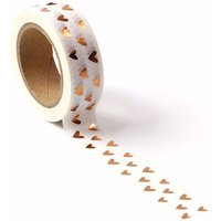 1PC. 10M Copper Foil Hearts Washi Tape Japanese Masking Paper Kawaii Scrapbooking Tools for Photo Album Journaling Stationery