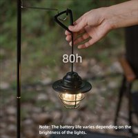 Rechargeable Retro Portable Camping Lantern, Waterproof Hanging Tent Light with 4 Adjustable Modes, Vintage Outdoor Ambient Lamp