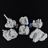 Tank Armored Vehicle-3D printed model-Artillery Armed Vehicle Ruins Scene Miniature-Tactical Terrain Setup