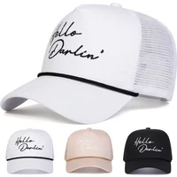Unisex HELLO DARLIN Letter Embroidery Baseball Net Caps Spring Summer Outdoor Adjustable Casual Hats Sunscreen Hat Sports Cap