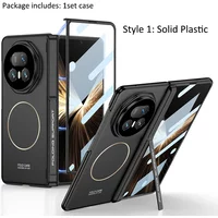 2026 High Quality Rotating Hinge Case for HUAWEI Honor Magic V6 V5 For Magsafe Wireless Charging with Tempered Film Holder Cover