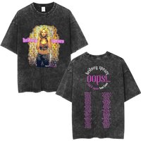Britney Spears Oops! I Did It Again Tour 2000 Merch Vintage Washed T Shirts Men's Women Cotton Short Sleeve Oversized T-shirts