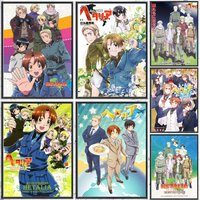 popular Hetalia Axis Powers Poster HD Waterproof Self-Adhesive Wall Art – Multi-Scene Use, Top Gift Pick