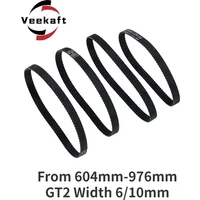 Veekaft 1PCS 3D Printer Parts GT2 6mm 2GT 10mm Closed Loop Rubber Timing Belt From 604mm-976mm Width 6mm/10mm Synchronous Belt
