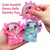 Axolotl Stress Balls Squishy Sensory Fidget Toys Salamander Malt Sugar Ball Cute Animal Squeeze Toys for Adults Birthday Gift