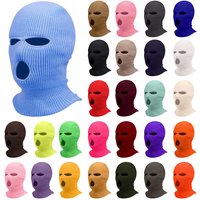 New Full Face Cover Ski Mask Hat 3 Holes Balaclava Army Tactical CS Windproof Knit Beanies Bonnet Winter Warm Unisex Caps