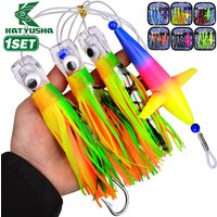KATYUSHA Offshore Towing Lure 6/9IN Octopus Shaped Skirt Soft Bait Dird Shaped Lure Fishing Set Tuna Saltwater Fishing Lures