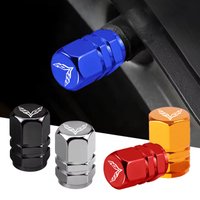 Aluminum Car Tire Valve Caps Tyre Valve Airtight Cover Waterproof Dust Keychain for Corvette C1 C2 C3 C4 C5 C5 C6 C7 C6-R C8
