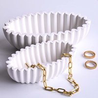 Oval Candle Jar Silicone Mold DIY Handmade Waves Shape Plaster Concrete Resin Flowerpot Storage Box Craft Casting Molds Home Dec