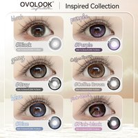 OVOLOOK-2PCS/Pair Suitable Cosmetic Soft Magnifying Pupil Large Diameter with degrees Colored Contact Lenses for Eyes