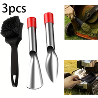 8.66 IN 3 piece set of lawn mower scraper brush, trimming accessories and cleaning tools, gardening maintenance