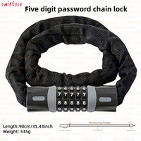 AliExpress NONE OminGood Black Bicycle Lock Chain 90cm/35.4 Inches with 5-Digit Code for Bikes Motorcycles Electric Scooters And Gates