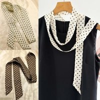 Women Narrow Long Scarf 150x4cm Polka Dot Bag Ribbon Headband Choker Streamer, Versatile Fashion Accessories for Daily Wear