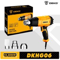 DEKO DKHG06 2000W Heat Gun 2 Temperature Adjustment 3 Accessories Advanced Electric Hot Air Gun Electric Tools