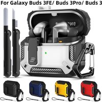 for Samsung Galaxy Buds 3/Buds 3Pro/Buds 3FE Case with Secure Lock Clip Carbon Fiber Protective Case for Galaxy Buds 3/3 Pro/3FE