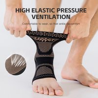1 PC Outdoor Sports Knitting Elastic Copper Ankle Protection, Ankle Sprain Protection, Ankle Wrist Daily Exercise Cycling equipm
