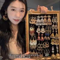 New Retro Ethnic Style Round Hollow Earrings Gentle Trendy Party Fashionable Ms Elegant Niche Fashion Light Luxury Simple Gifts