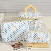 2025 3 Bags Sets Women Makeup Bag Large Capacity Cosmetic Toiletry Makeup Pouches Handbag Make Up Square Zipper Quilting Bag