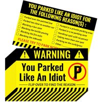 100 Pieces Bad Parking Cards You Parked Like An Idiot Funny Cardboard Parking Violation Cards with Multi Violation Reasons