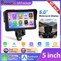 Podofo 5" Inteligentny Odtwarzacz Motocyklowy Bezprzewodowy CarPlay Android Auto Monitor Motocyklowy Nawigator GPS Wodoodporny IP68 Monitor Ciśnienia Wyświetlacz Motocyklowy