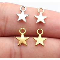 WYSIWYG 40pcs Charms 11x8mm Star Charms For Jewelry Making DIY Jewelry Findings 4 Colors Alloy Charms Pendant