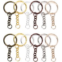20/50 pièces porte-clés porte-clés rond fendu porte-clés avec anneau de saut pour porte-clés pendentifs bricolage fabrication de bijoux accessoires