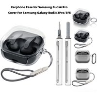 Clear Cover for Galaxy Buds 4 Pro/Buds 4/Buds3 FE/Buds 3/3 Pro CaseSoft TPU Shock Resistant Buds4 Pro Full Protective Case Cover