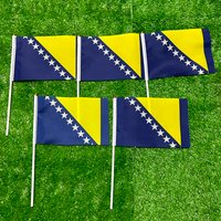 Bosnia and Herzegovina Flag 21*14cm Bosnia and Herzegovina Hand Waving Flags For Sports Activity