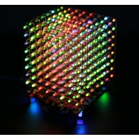 DIY Zestaw elektroniczny RGB Music LED Light 3D Cube Colorful 8x8x8 3D8 z pilotem do lutowania Projekty STEM Train