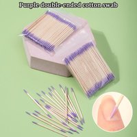 100-500Pcs Wood Cotton Swabs Dual-Tipped Nail Cleaning Sticks Polish Remover Tool For Manicure Pedicure Salon Home