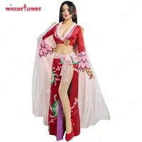 HAIKYUU Women's Snake Princess Red Cosplay Costume Top Skirt With Cloak Set with Earings for Halloween Party