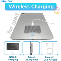 Magnetic Wireless Charger for iPad Pro 11/12/13 inches& iPad Air6/718W Fast Charging Smart Connector Alloy Wireless Charging Pad